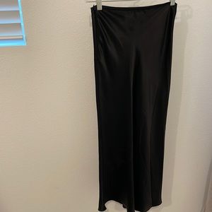 Whimsy & Row- Diana skirt - long black satin skirt- worn once